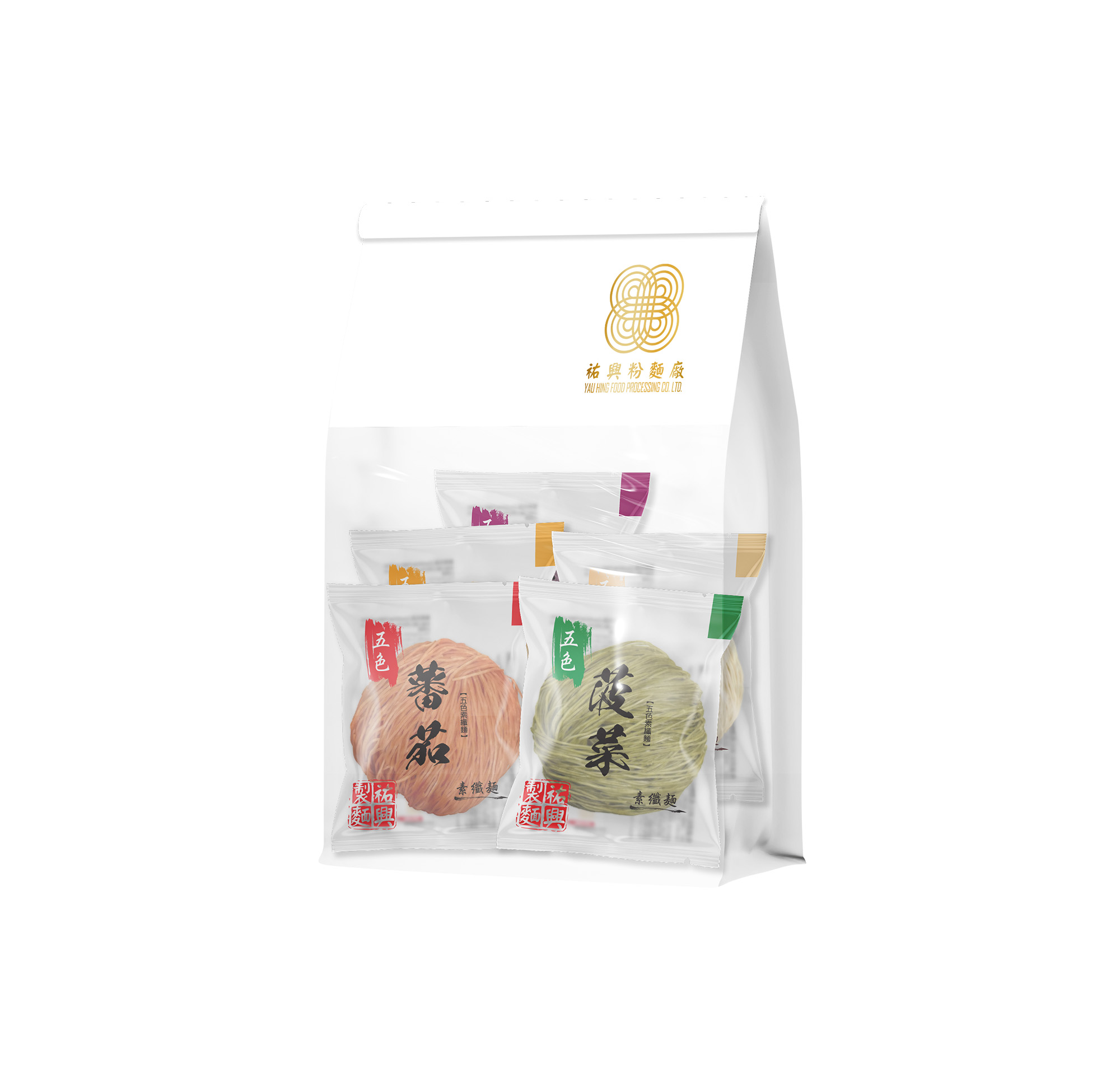 五色素纖麵 5個裝